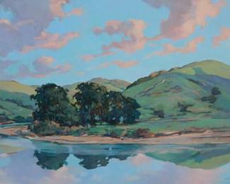 259
Duane Wakeham
(b. 1931)
Riverbend landscape, 1980
Oil on canvas
Signed lower right: Wakeham; dated on a label affixed to the stretcher
36" H x 50" W
Estimate: $800 - $1,200