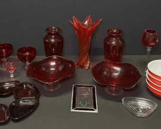 Dazzling Collection of Red Glass Decor Many Pieces of Vibrant Elegance