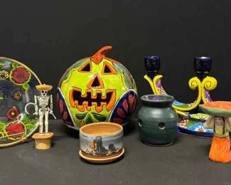 Mexican Folk Art Talavera Candelabra More