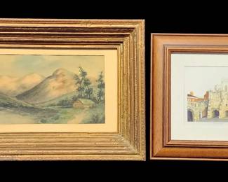 Two Unique Art Pieces for Your Collection Vintage Watercolor and Paul Bane Print