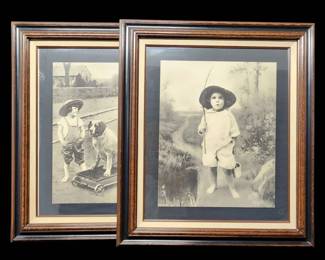 Vintage Framed Prints Who Pays the Freight I Wonder  Matching Set
