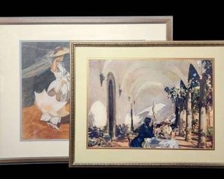 Two Beautiful Framed Prints by Renowned Artists Sorolla and Sargent