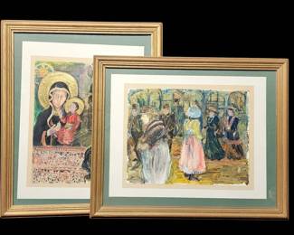 Two Unique Signed Original Paintings by Mary Springer 