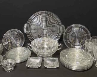 Vintage Manhattan Ribbed Art Deco Dinnerware... Heavy Nice