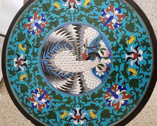 Cloisonne plant stand/ garden seat