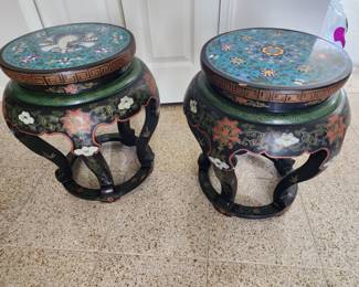 Cloisonne plant stands/ garden seats