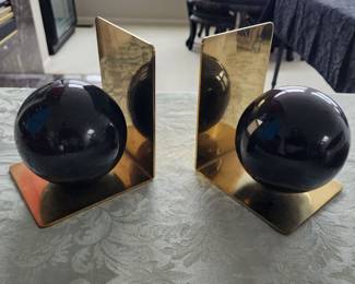 Brass and granite bookends
