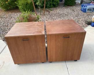 Two Lamp Tables On Casters 