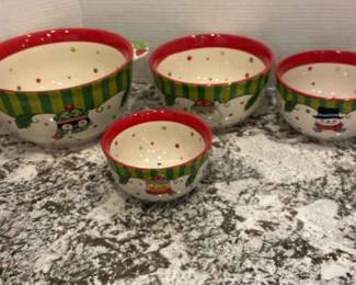 Set A Four Christmas Bowls