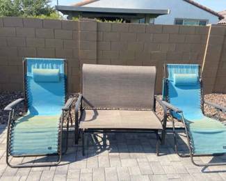 Rocking Sofa And Two Nice Lawn Chairs