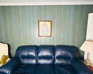 Dark Blue Nice Leather Sofa