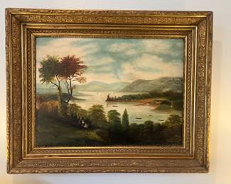 19th C. Hudson River Scool oil on canvas