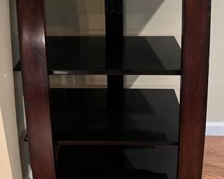 Glass Shelves TV Stand With Cord Management