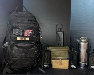 Military Backpack, Ammunition Boxes, Music Box Fire Extinguisher, And Tealight Candle Lamps