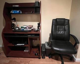 Complete Office Set With Desk, Rolling Chair, Printer, Shredder, More