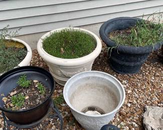 Ceramic And Plastic Planting Pots
