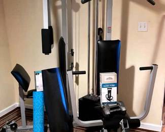 Corner Home Gym System, 10 Pound Dumbells, Hand Pump, Exercise Ball, Workout Mat Rug