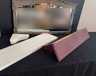 Two Shelves And One Mirror Decor