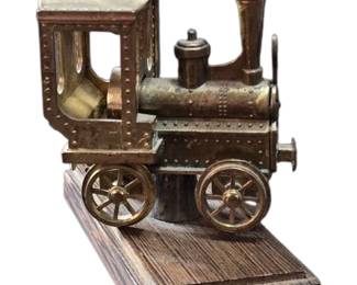 Vintage Brass Train Paperweight