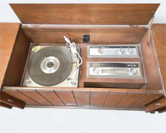 MCM Zenith Stereophonic High Fidelity Phonograph with AM/FM built in Walnut Cabinet