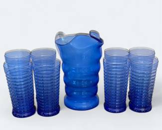 MCM Cobalt Blue Libbey Glass Co Glasses