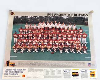 Vintage Washington Redskins 1991 Team Poster