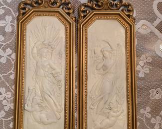 Vintage Hollywood Regency Cameo Wall Art