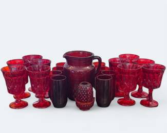 MCM Ruby Red Glassware