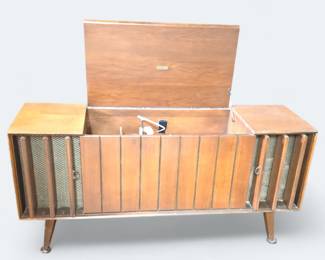 MCM Zenith Stereophonic High Fidelity Phonograph with AM/FM built in Walnut Cabinet