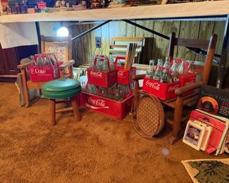 COKE BOTTLES AND CARRIERS