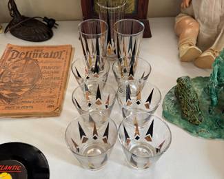 Mid-Century Modern Glassware (living room north wall table.)