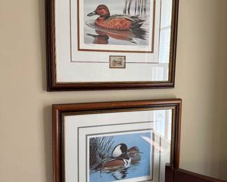 Daniel Smith Duck Stamp Prints (living room east wall)
