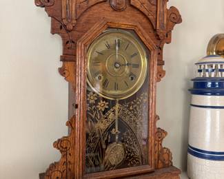 Seth Thomas Oak Mantle Clock (living room fireplace mantle) $75