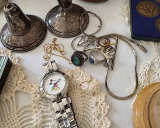 Coins, Jewlery, Silver, Pocket Watches (living room center table.)