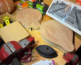 Mandolin Parts, Iron, Vintage Photo (Basement work shop room)