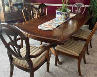 Dining Table. One leaf; 6 chairs
