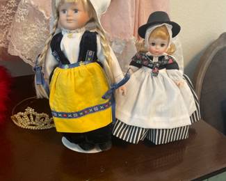 Small Dolls - one on far right is Madame Alexander.