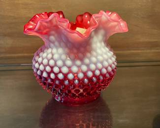 Fenton Hobnail glass vase