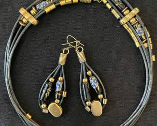 Vintage Necklace and pierced earring set.