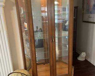Lighted Cabinet - not antique. Good condition.