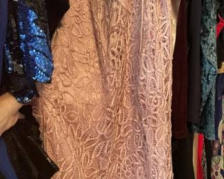 3/4 length skirt - pink with sequins