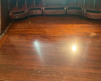 Inside antique secretary -