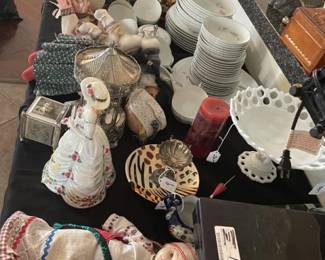 Misc stuff tables....all kinds of good stuff. Run out of spaces to 'stage' these beautiful items. Happy Browsing!
