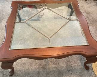 Glass top coffee table. 2 layers of glass. Good Condition