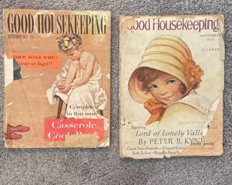 Good Housekeeping Magazines. One on left is September 1952; One on right is September 31. Both covers are not attached.