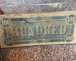 Back of Confederate bill