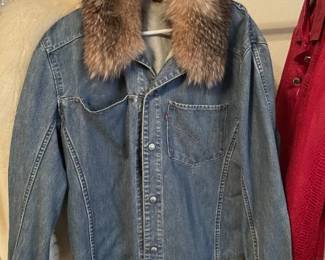 Denim and faux fur coat/shirt