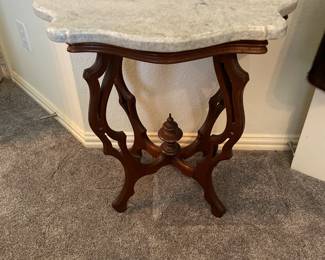 Very old table w/ marble top