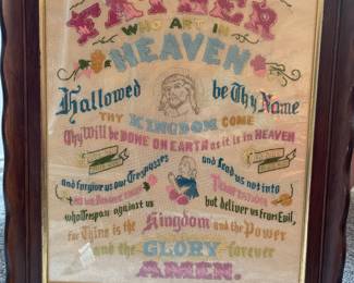 "Our Father...." Cross Stitch. Beautiful and very old.