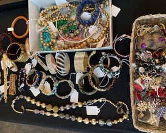 Bracelets, Necklaces, Earrings (pierced and clip)